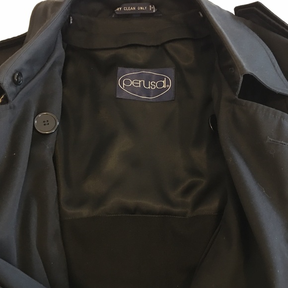 PERUSAL TRENCH COAT ZIP OUT WOOL LINER SIZE 44R - Picture 7 of 10